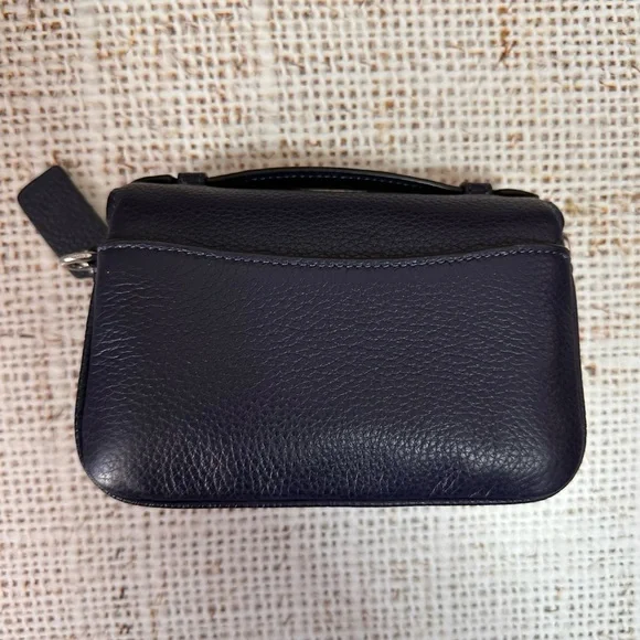 Coach Refined Pebble Leather Cassie Crossbody 17 in Navy with Silver hw - Picture 2 of 13